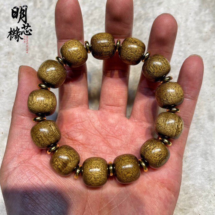 ผ้าไหม Nanmu เก่าลูกปัด Spacer สร้อยข้อมือสีดําผ้าไหมเต็ม 1.5x1.6 Dead Wood วัสดุเก่าวงกลมเดียวลูกปั