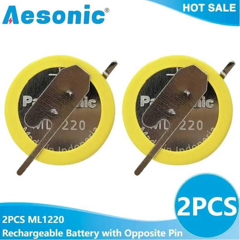2PCS Original for  ML1220 Rechargeable Battery with Opposite Pin 3V for Motherboard Laptop Electroni