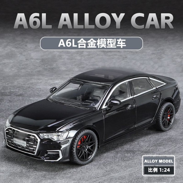 Chimei 124 Audi A6L C8 จําลองรถรุ่นเครื่องประดับของเล่นแสงเสียงดึงกลับรถของเล่นเด็กออกจากรุ่นรถพิมพ์