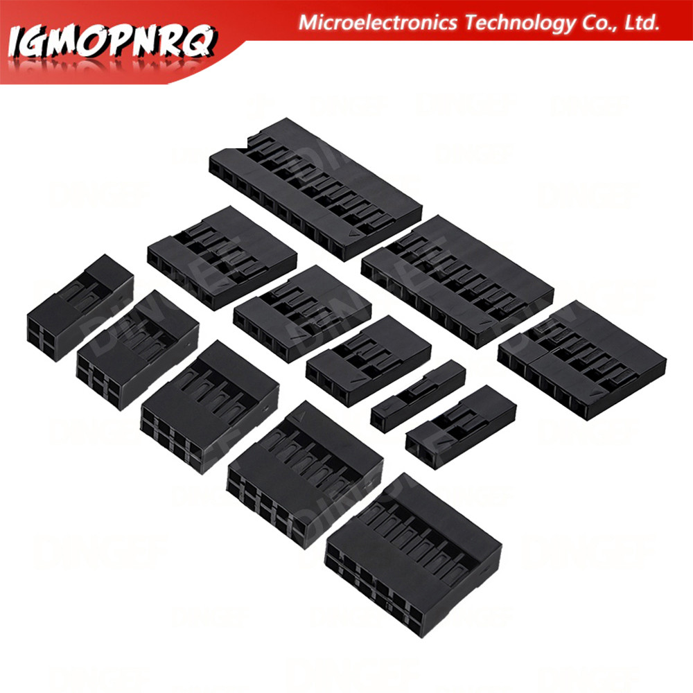 100PCS Dupont ปลั๊กเปลือกพลาสติก 2.54 มม.เดี่ยวแถว Dupont Connector 1 P/2 P/3 P/4 P/5 P/6 P/7 P/8 P/9 P/10 P Housing