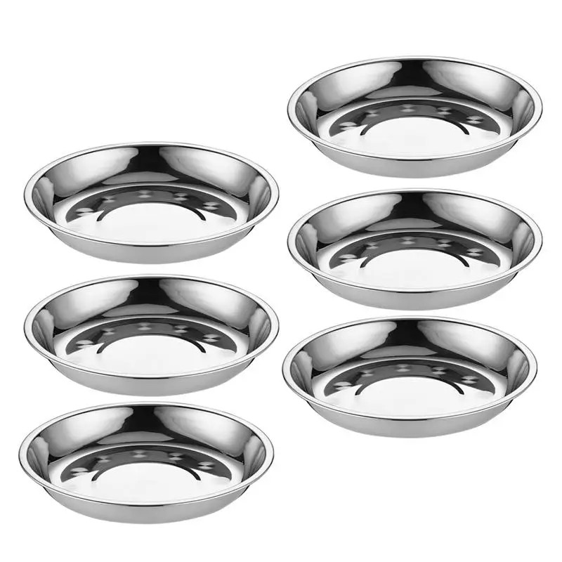 6Pcs Stainless Steel Food Round Pasta Bowlsss Round Dinner Round Pasta Bowlsss Fruit Trays Pasta Sa