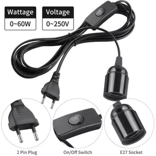 EU Plug E27 ฐานโคมไฟพร้อมสวิตช์ลวด 1.8 M สายไฟสําหรับจี้หลอดไฟ Led Fixture Hanglamp Suspension ผู้ถือซ็อกเก็ต
