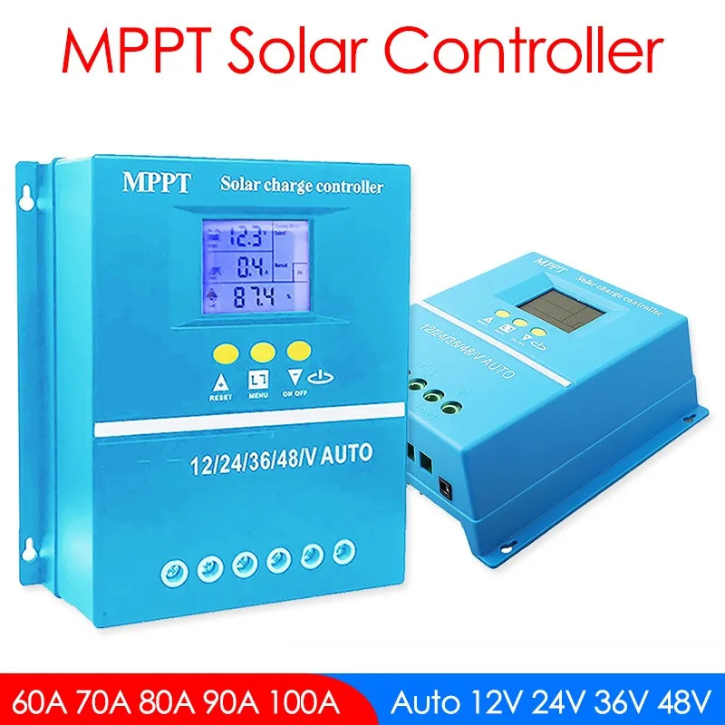 100A 90A 80A 70A 60A MPPT Solar Charge Controller 12V 24V 36V48V Solar Panel Battery Intelligent Re