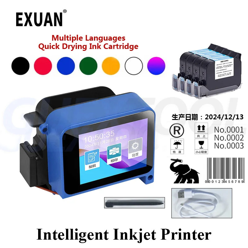 Mini Portable Handheld Label Inkjet Printer Production Date Batch Number Shelf Life Inkjet Printing