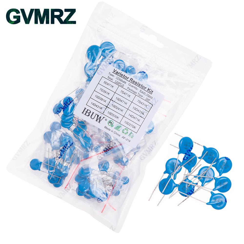 120PCS 12Values Vartor Resistor Kit 5D471K 7D471K ฯลฯ แพ็คเกจ DIP สําหรับโครงการป้องกันไฟกระชาก