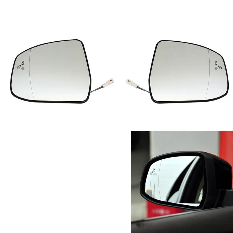 Heated Auto Side Mirror Glass Blind Spot Warning For Ford Focus MK2 MK3 Mondeo MK4 replace door win