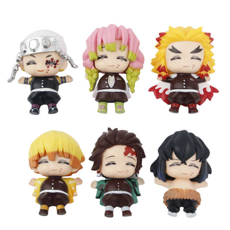 6 ประเภท Satisifying Demon Slayers Hand-Made Tanjirou Inosuke ตุ๊กตาตุ๊กตาเครื่องประดับรถยนต์