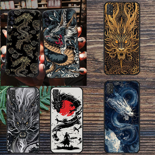 นุ่มสีดํา Redmi 5 5A 5 Plus 6 6A 6 Pro 7 7A K60 K70 K70E A5 เคสโทรศัพท์มังกร