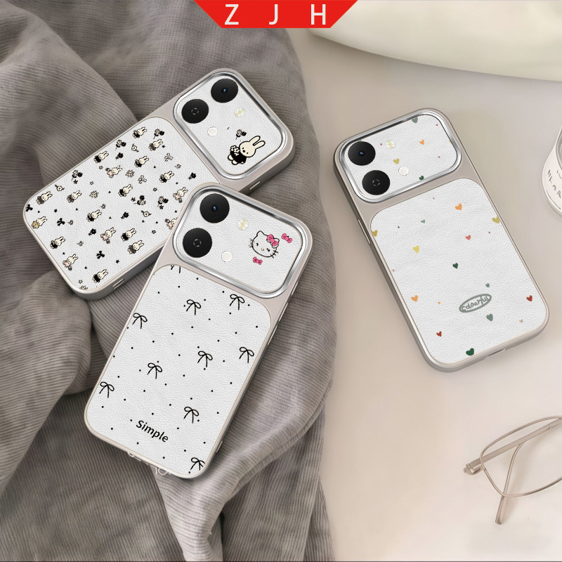 เหมาะสําหรับ Vivo Y05 4G Y11D เคสโทรศัพท์ออกแบบใหม่รักโบว์แมวเคสกันกระแทก TPDSC17