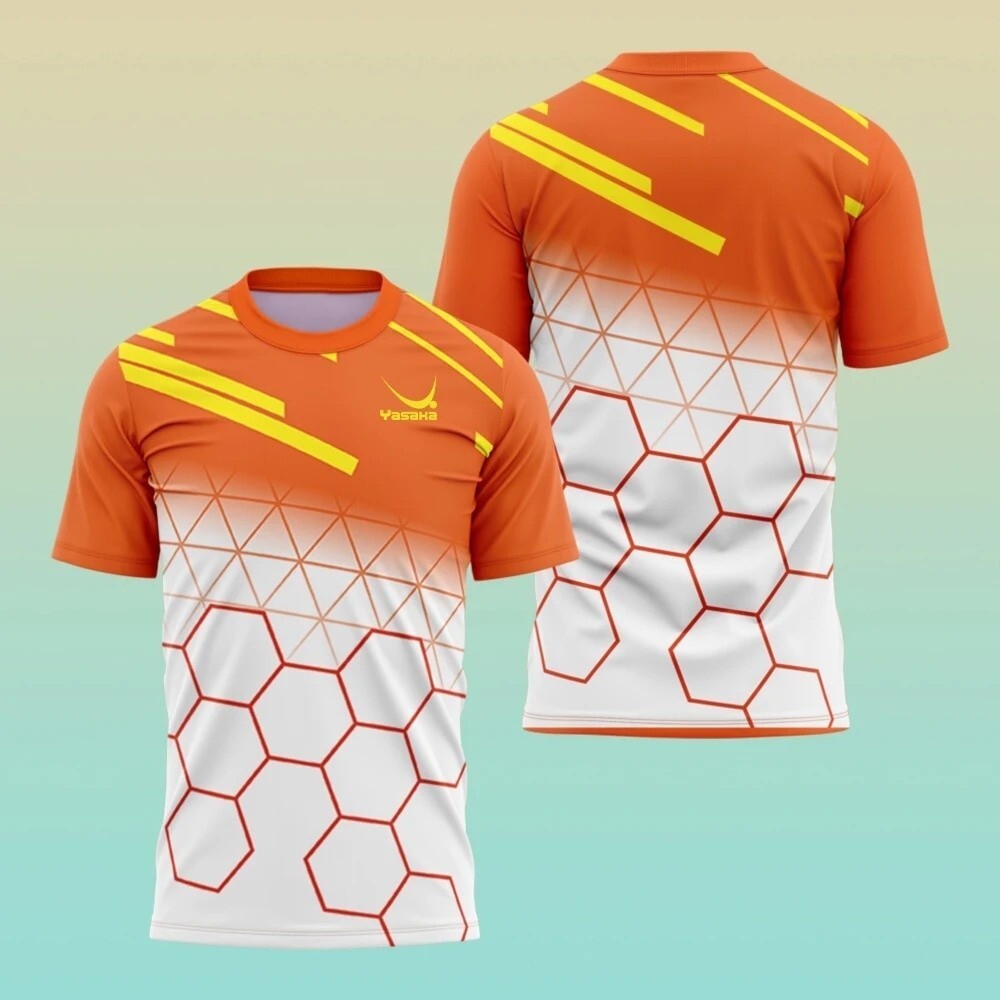 Yasaka เสื้อยืดปิงปอง Quick-Drying Jersey Slim Fit ฟิตเนสเสื้อแขนสั้นกีฬา Breathable Unisex ความร้อน