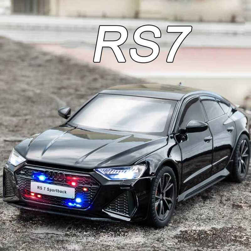 C 1:24 Alloy AUDI Rs7 Model Cars Diecast Toy Wheel Shock Absorption Miniature Car With Light Sound
