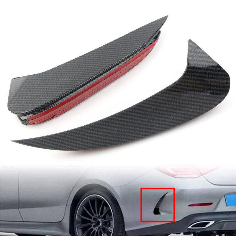 Car Carbon fiber Styling Rear Bumper Splitters Bodykit Fins For Mercedes Benz CLS C257 CLS53  2018