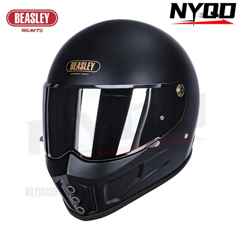 Beasley Motorcycle Helmet Personalized Retro Knight Helmet Glass Fiber Retro Full Helmet All Season