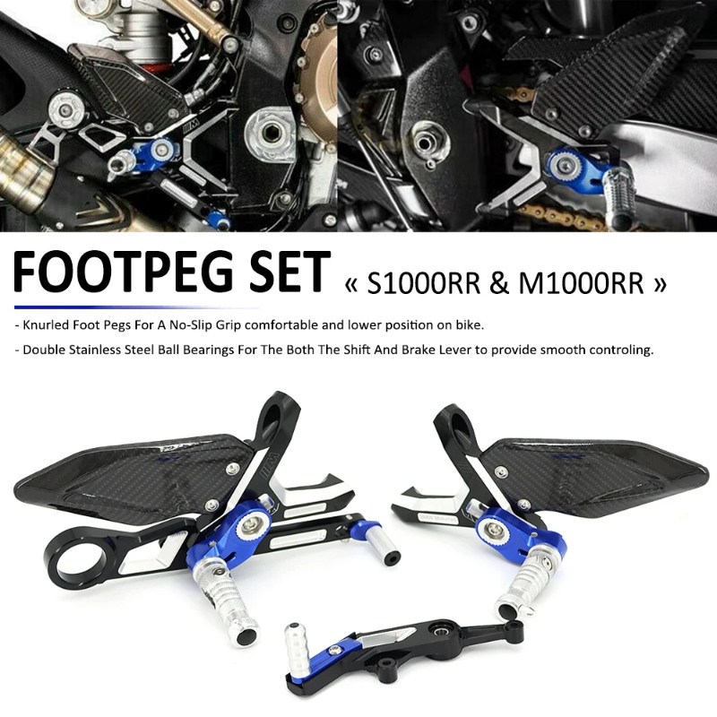 For BMW S1000RR M1000RR M S 1000 RR Motorcycle Adjustable Folding Foot Pegs Rest Rearset Rear Set F