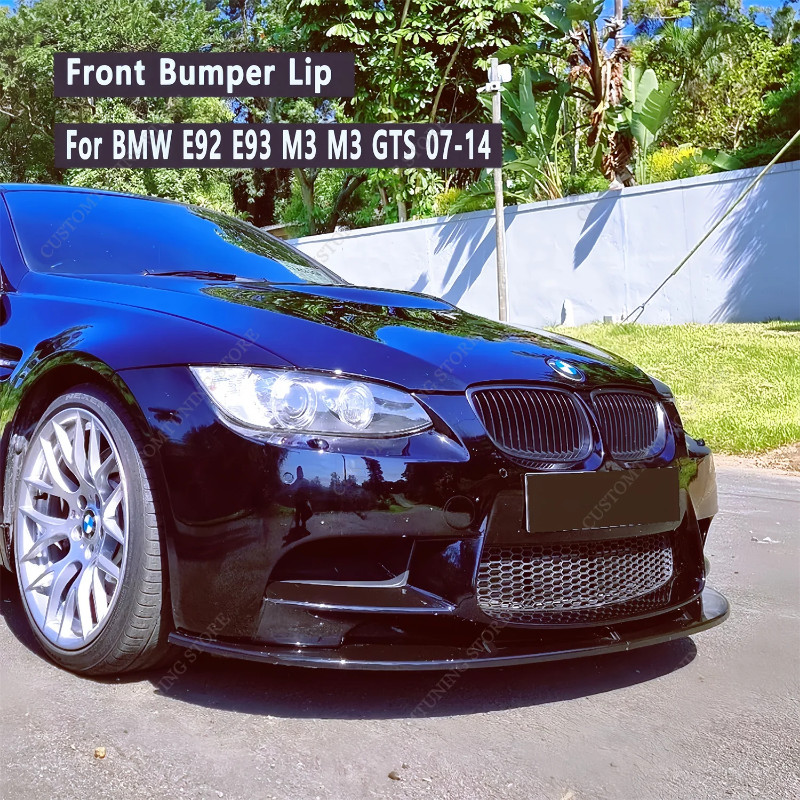 Gloss Black ABS Front Bumper Lip Spoiler Splitter Diffuser Blade For BMW E92 E92 M3 M3GTS 2007-2013
