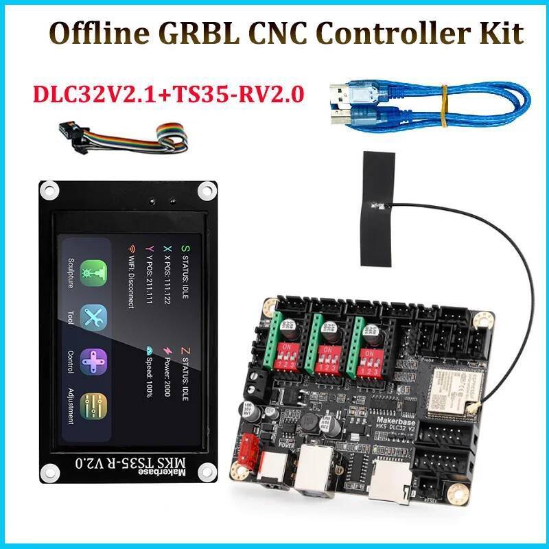Makerbase MKS DLC32 V2.1 32Bit GRBL WIFI Offline Controller Board TS35-R จอแสดงผล LCD สําหรับ CNC & 