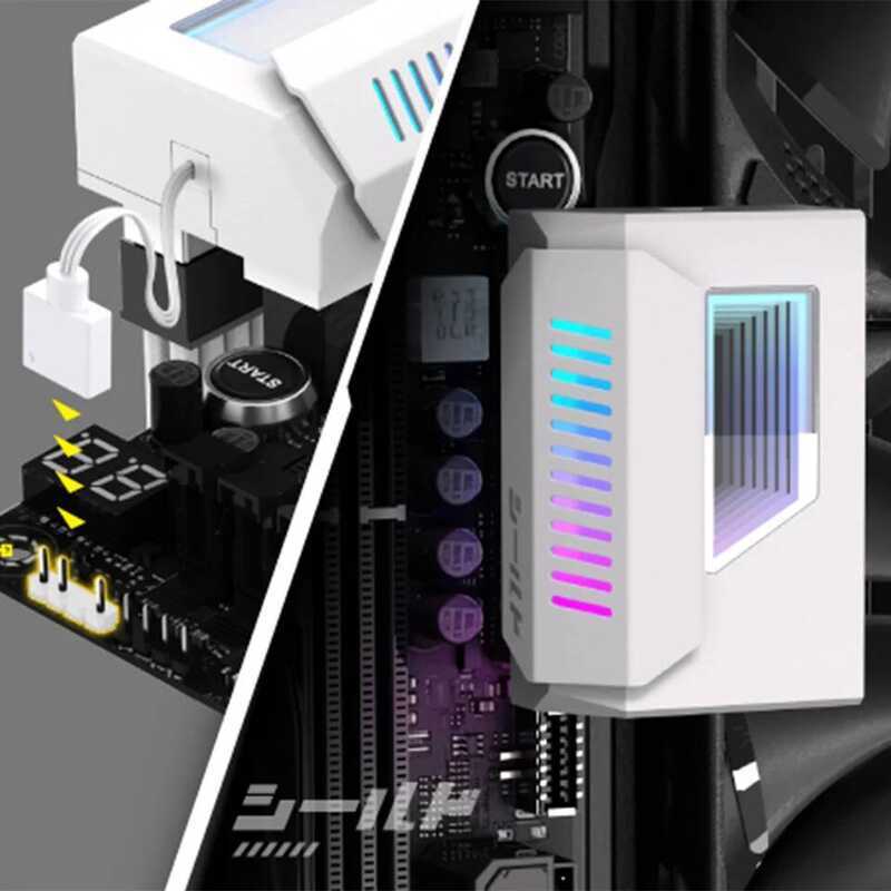 ATX 24Pin To 180/90 Degree Motherboard Power Supply ARGB Cable Connector Plug A for Desktops Compute