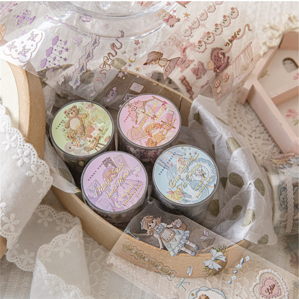 1 ชิ้น/1 ล็อตตกแต่งเทปกาวหนังสือเย็บปักถักร้อยกระดาษกาวเทป Junk Journal Scrapbooking stikcers DIY กระดาษ