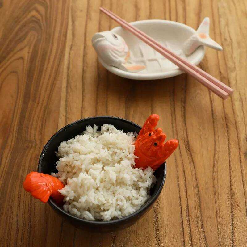 C Japanese Style Three-Dimensional Lobster Ceramic Bowl,Fun Animal D Tableware,Rice Bowl Miso Soup