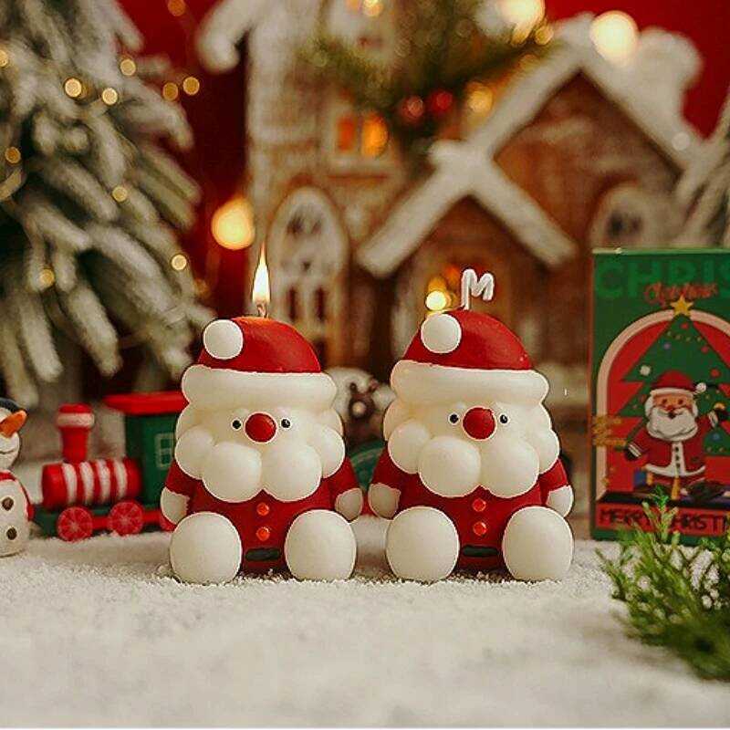 C Christmas Santa Scented Candles Home Decorative Candles Guest Gift Set Souvenir Snowman Candles F