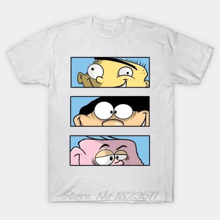 เสื้อยืดผู้ชาย Ed Edd N Eddy TShirt ผู้หญิง T เสื้อฤดูร้อนแขนสั้น O-คอผ้าฝ้าย TShirt อะนิเมะ Tees Hi