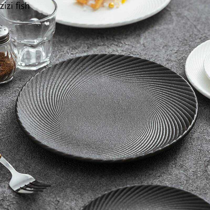C Thaded Ceramic Plate Cative Steak Plate Dessert Plate Sushi Dish Service Plates Restaurant Molecu