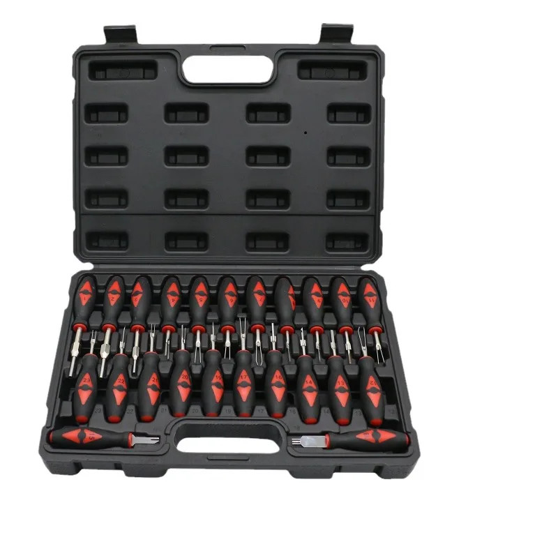 23PCS set of automotive terminal pin remover wiring harness plug unlocking tool terminal pin remove