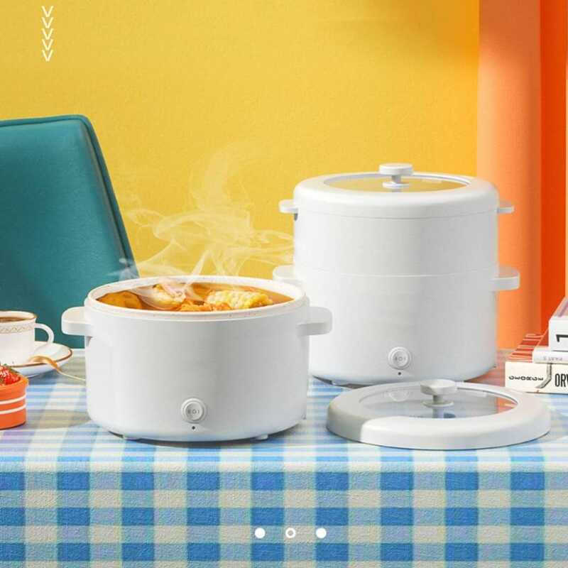 Electric Cooker 2L Electric Multi-Functional Deep Fryer Steamer
