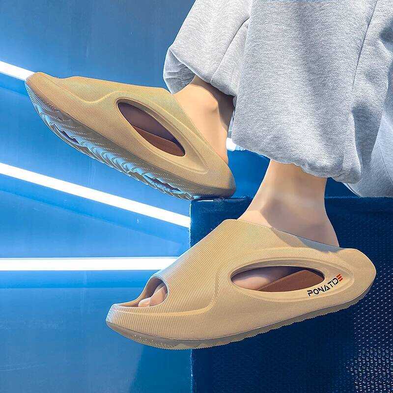 C New Summer Sandals Non-Slip Thick Soft Platform Slide Sandals For Women Men Indoor Outdoor Shower