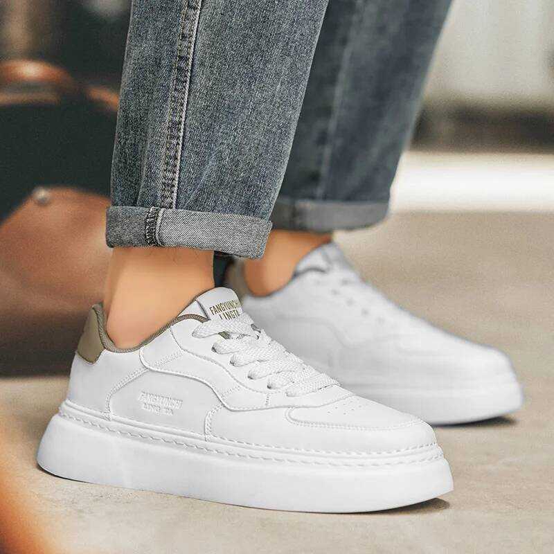 C Shoes Men Fashion Lace Up Casual Cow Leather Men's Dress Shoes British Breathable Groom Platform
