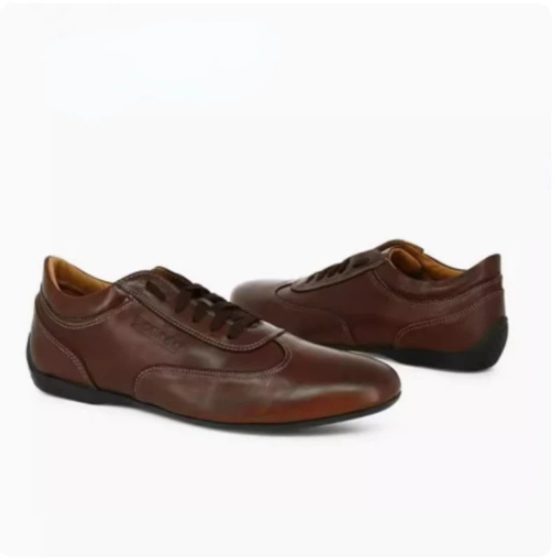 Kart racing shoes leather racing shoes comfortable low top driving shoes cowhide non slip rubber bi