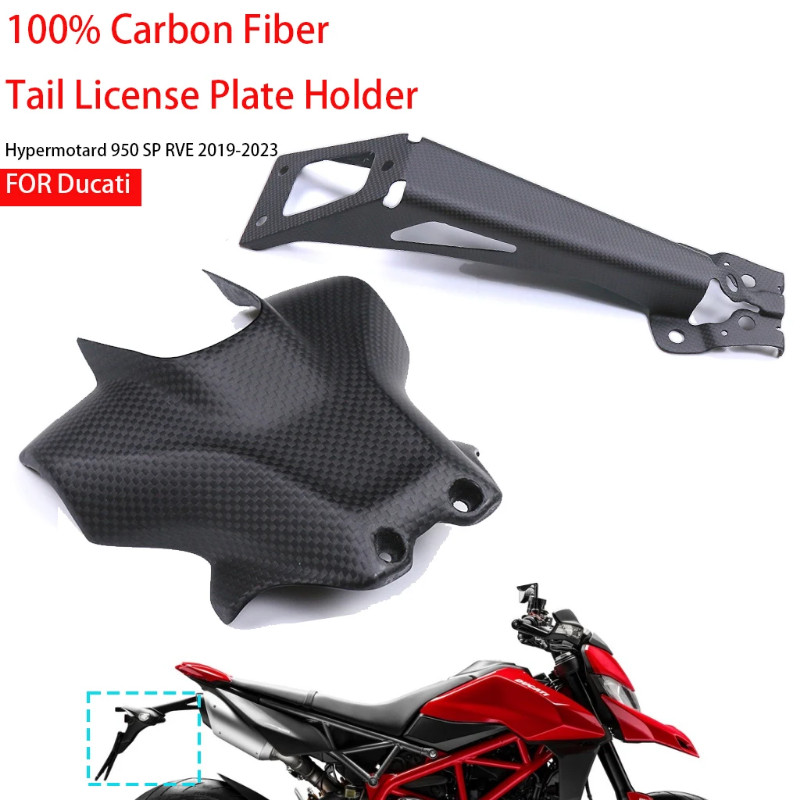 Motorcycle Accessories For Ducati Hypermotard950 SP RVE 2019-2023 Carbon Fiber Tail License Plate H