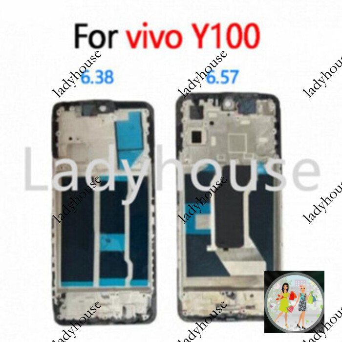 สําหรับ Vivo Y100 4G 5G V2327 V2412 V2239 กรอบกลางฝาครอบด้านหน้าแชสซีด้านหลังแผ่น LCD ผู้ถือเปลี่ยน