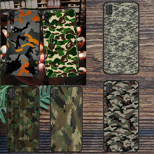 นุ่มสีดํา OPPO A74 F19 Pro Plus R9 F1 R9S A16 A16S A3X A40 A60 A80 A3pro ลายพราง2 เคสโทรศัพท์