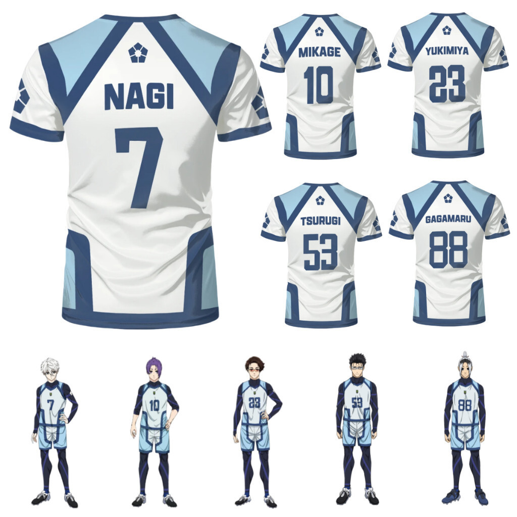 Mikage Reo YUKIMIYA TSURUGI [ฟรีปรับแต่งหมายเลขและชื่อ] เสื้อยืดเจอร์ซีย์ Blue Lock Nagi Seishiro No