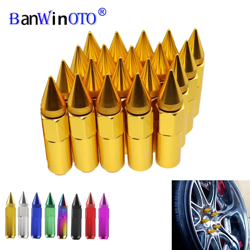 20pcs/set 12x1.5 Universal Aluminum Car Styling Tunning 60mm Extended Tuner Wheels Rims Lug Nuts Ra