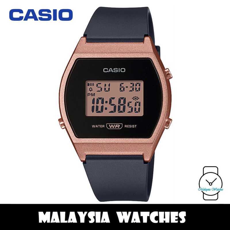 100% Original LW-204-1A ควอตซ์ดิจิตอลสีดําเรซิ่นนาฬิกาผู้หญิง LW204 LW204-1A LW-204-1AVDF