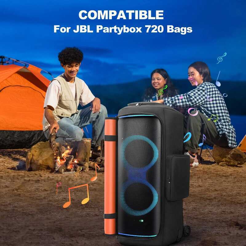 C For Partybox 720 Party Speaker Dust Cover With Mic Pocket Padded Speaker Protective Cover Zipper