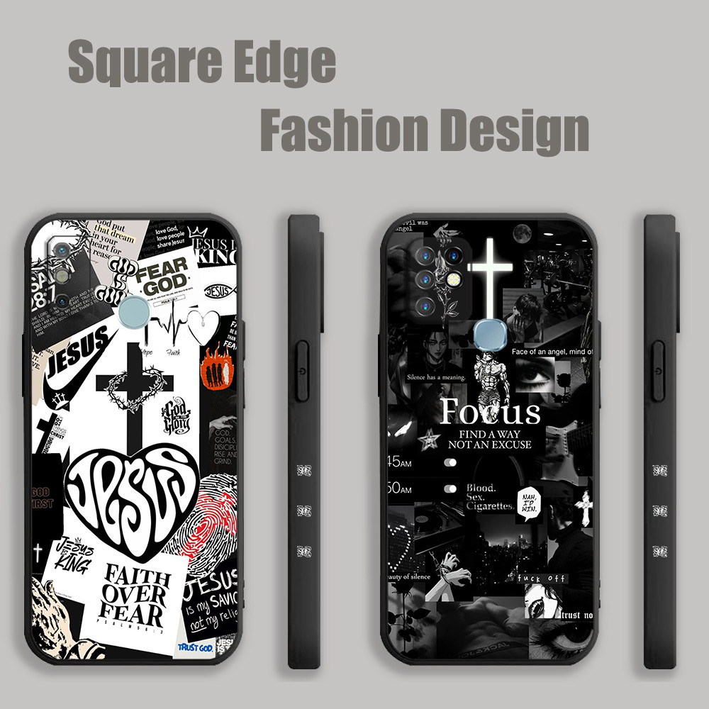 ปลอกสําหรับ Infinix Hot 9 Pro Note 10 11 12 G88 Smart 6 7 Hot 30i 20 20s Christian Quotes Faith Over