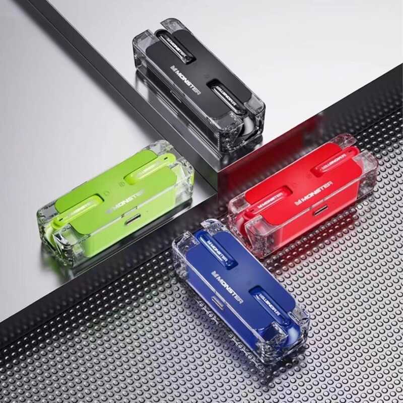 Monster Monster XKT08 ชุดหูฟังบลูทูธไร้สายเหมาะสําหรับเกมเล่นเกมเสียงสเตอริโอตัดเสียงรบกวนคุณภาพสูง