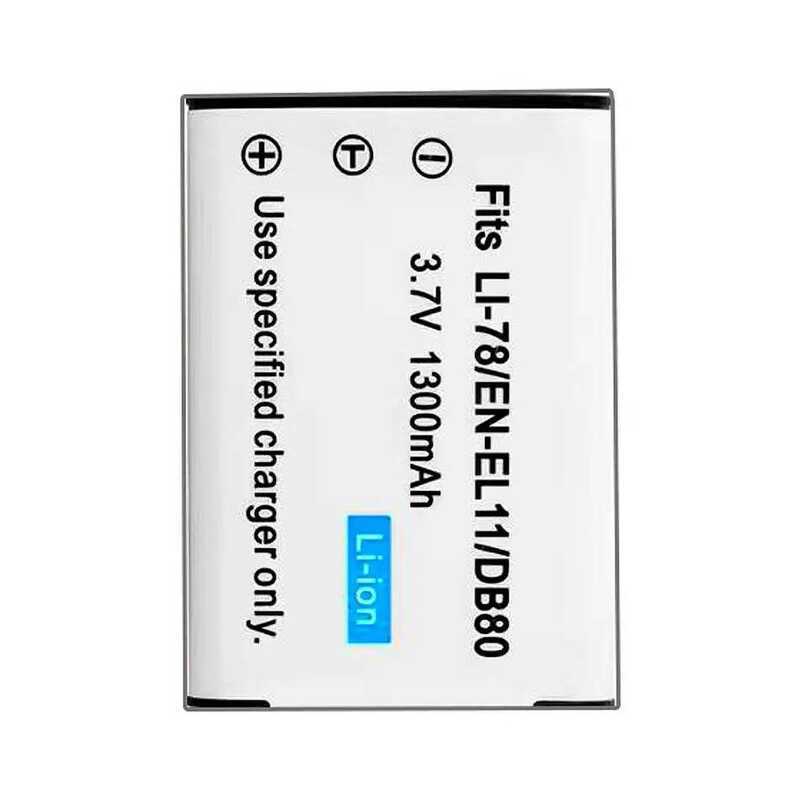 Camera Battery D-LI78 1300mAh For Pentax Optio S1 M50 M60 V20 W60 L50 W80