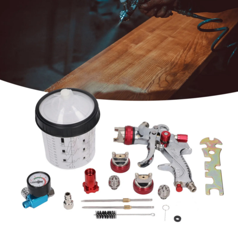 HVLP Automotive Paint Spray Gun With 1.4mm 1.7mm 2.0mm Nozzle  Auto Paint Spray Torch Kit G1/4 Air