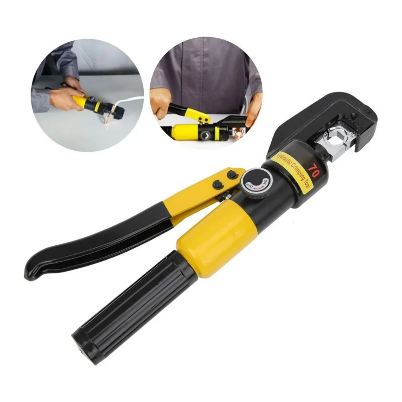 6 Tons Hydraulic Pliers YQK-70 Hydraulic Wire Crimper Pressure Crimping Tool with 16pcs and Storage
