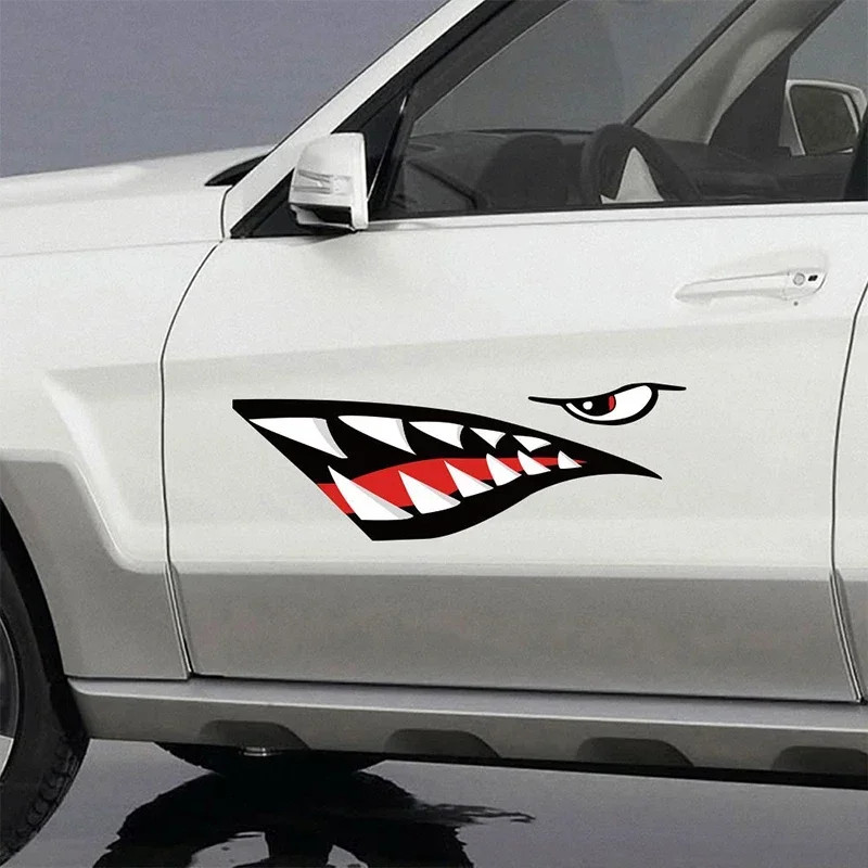 1set 2pcs Car stikers Car Automobiles Body DIY Stickers Kayak Shark Sticker Waterproof Stickers Dec