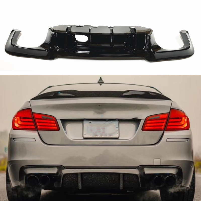 Car Rear Bumper Lip Spoiler Diffuser Guard Exhaust Plate Splitter For BMW F10 F11 528 535 540 M-Tec