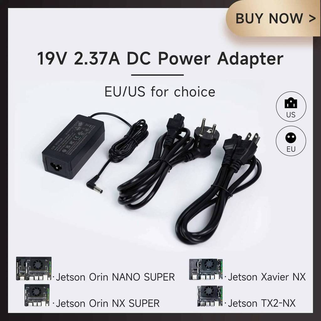 Jetson DC Power Supply อะแดปเตอร์ 19V 2.37A US EU ปลั๊กสําหรับ Jetson Orin NX SUPER/Orin NANO SUPER 
