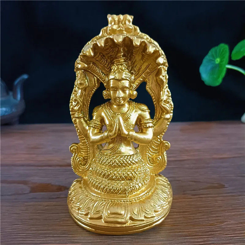 Golden Vishnu Statue Hindu Ganesha Shiva Buddha Figurine Sculpture Room Office Home Decoration Indi