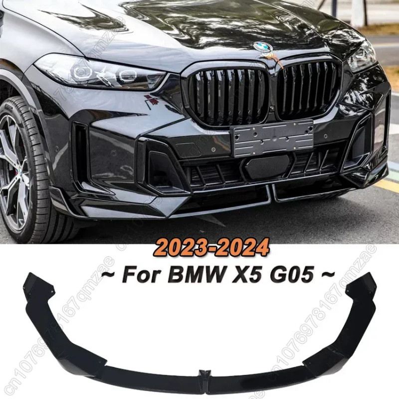 Front Bumper Lip Spoiler Diffuser Splitters For BMW X5 G05 M Sport LCI 30d 40i 50e M60i 2023-2024 4