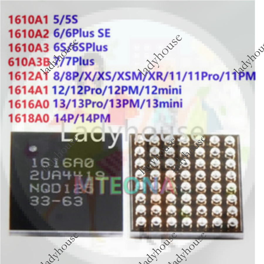 10 ชิ้น 1610A1 1610A2 1610A3 610A3B 1612A1 1614A1 1616A0 ชาร์จ IC สําหรับ iphone 11 12 13 Pro Max Mi