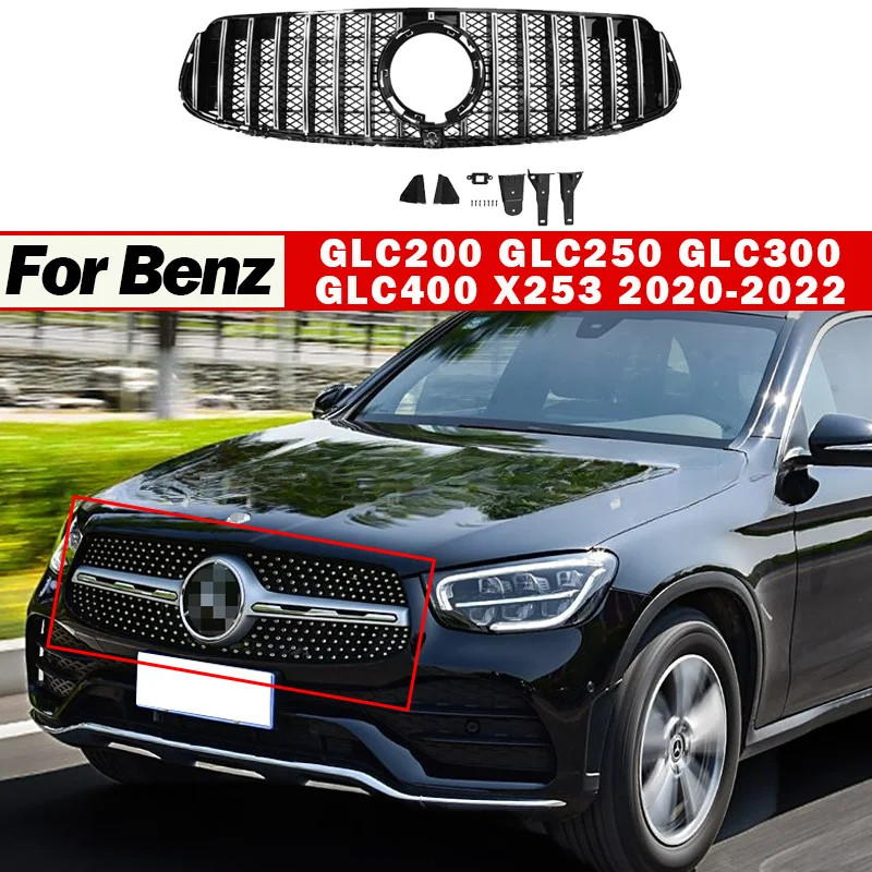 For Mercedes Benz GLC-Class GLC200 GLC250 GLC300 GLC400 X253 2020-2022 Front Bumper Grille Facelift